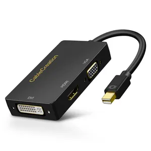 3 in 1 Mini DisplayPort ke HDMI VGA konverter DVI