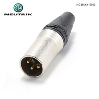 Connecteur XLR mâle-femelle 3 broches NEUTRIK NC3MXX-EMC, fiche audio professionnelle avec blindage EMC