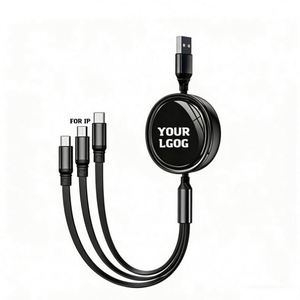 สายชาร์จแบบพกพา 3 in 1 สำหรับ iPhone, Micro B และ USB-C แบบยืดหดได้ ขายส่ง - Product Image 1
