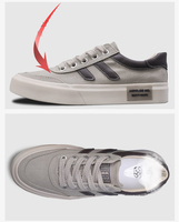 Chaussures décontractées et sportives vulcanisées pour hommes, à lacets, avec empeigne en toile et semelle en caoutchouc respirante et durable, tendance mode