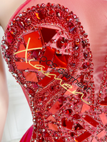 Ocstrade Glänzendes Rotes Mikro-Mini-Kristallnetz-Kleid Damen Geburtstag Sexy Spiegel-Pailletten Club Elegantes Knopf-Bodycon-Kleid für Frauen