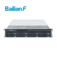 Boîtier de serveur 2U pour montage en rack avec kit de rail de stockage NAS à 8 baies remplaçables à chaud, 64 Go de mémoire, disques durs en stock, backplane SATA/SAS 12G