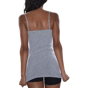 Camiseta sin mangas de algodón elástico para mujer, con tirantes ajustables tipo espagueti, paquete multicolor - Product Image 3