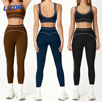 Ensemble de vêtements de sport et de yoga pour femmes, doux comme du beurre, anti-transpiration, taille haute, respirant, résistant aux squats, personnalisable OEM ODM