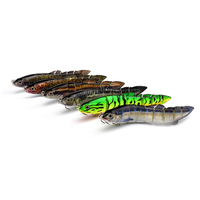Leurre de pêche articulé à 8 segments, action de nage réaliste, swimbait rigide, peinture réaliste de peau de poisson, hameçons triples, appât artificiel