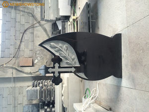 Pierre tombale en granit noir de conception moderne, finition polie, vente en gros en Europe, pierre tombale pour cérémonies - Product Image 2