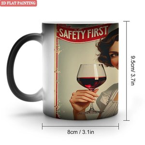 Frosted Black 11oz <b>Ceramic</b> <b>Mug</b> Heat Sensitive Color Changing Cup For Outdoor Picnic Drinking - Product Image 1
