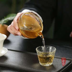 Bamboo Woven Glass Fairness Cup Thickened Heat Resistant Tea Dispenser Traditional Chinese Style - Product Image 3