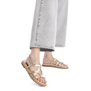 Carmela Women's <b>Flat</b> Sandal Gold Strappy Ankle Strap 2.5 Cm Heel Size 40 - Product Image 5