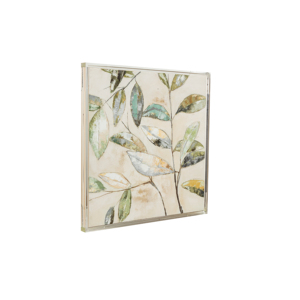 Quadro su tela con cornice, design a foglie testurizzate, 24x24 pollici, per l'arredamento di soggiorno o sala da pranzo - Product Image 2