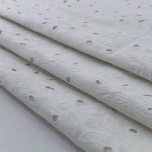 MQ Best Price Textile Cloth White Grid <strong>Sunflower</strong> <strong>Embroidered</strong> Woven Cotton Voile Eyelet Dot Wedding Fabric Women Dresses - Product Image 3