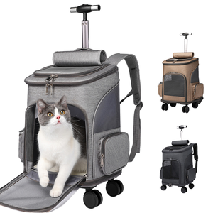 2025 vente chaude luxe harnais pour animaux de compagnie sac à dos chien/chat maille matériel Ventilation conception rétractable fermeture à glissière chariot pour animaux de compagnie - Product Image 5