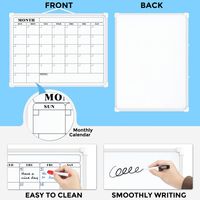 Petit tableau blanc double face suspendu, tableau blanc portable pour la planification, calendrier mensuel, tableau blanc effaçable à sec pour mur