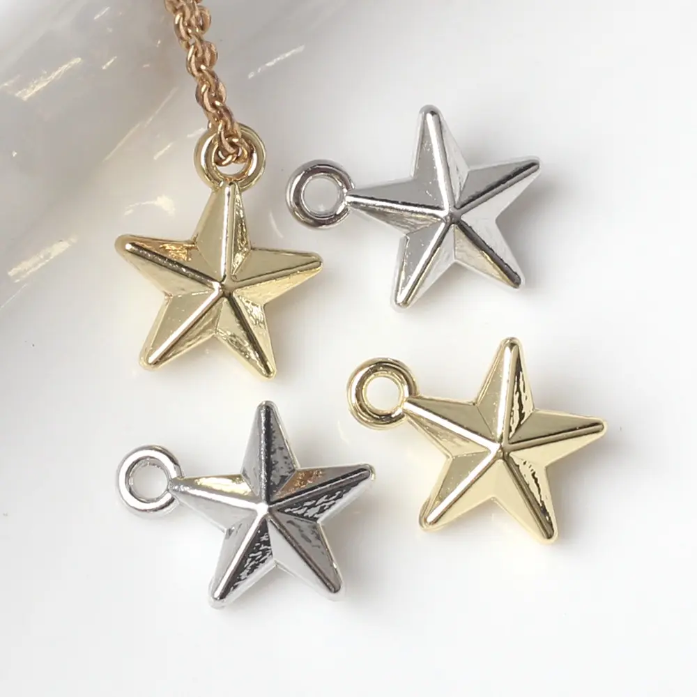 OEM ODM Custom Simple Alloy Five-pointed Star Pendant Pendant DIY Bracelet Necklace Earrings Earrings Accessories