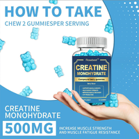Gomitas de Creatina Hidrocloruro Vegana con Sabor a Bayas Naturales, 500 mg, Certificadas por GMP, Marca Privada, Suplemento Deportivo para Gimnasio