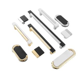 Armoire de luxe minimaliste de luxe pour porte à tiroir, poignée en alliage de zinc, <span class=keywords><strong>patchwork</strong></span> bicolore, armoire pour la cuisine - Product Image 5