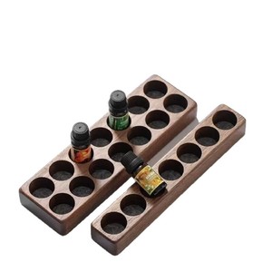 Wooden Essential Oil <b>Storage</b> <b>Rack</b> Rectangle Solid Wood Display Stand For Essential Oil <b>Bottles</b> Desktop Organizer - Product Image 1