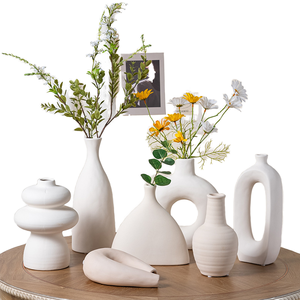 HigSilent Wind Ornament Modern Simple Artistic Tabletop Birthday Matt Glaze Handmade Eco-Friendly Lightweight <b>Ceramic</b> Flower - Product Image 1