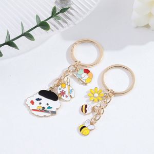 High Quality Summer New Cute Painter Dog Puppy Little <b>Bee</b> Metal Keychain for Bag Pendant and Promotion <b>Gift</b> - Product Image 3