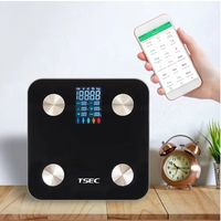 Báscula de Baño Inteligente con Sensor Solar para Análisis de IMC de 180 Kg, Báscula Corporal Sensible y Moderna con Aplicación Gratuita en Google Play y Apple Store