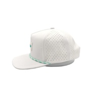 Casquettes de baseball unisexes en polyester imperméable à visière incurvée, avec patch PVC blanc, vente en gros, casquettes de sport et de golf