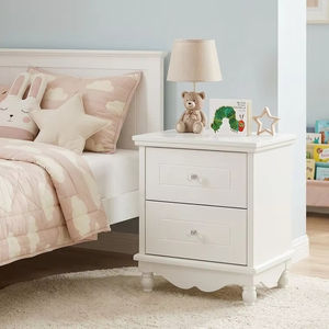 Mesa de Noche Infantil Blanca Resistente con 2 Cajones, Solución de Almacenamiento para Dormitorio Infantil - Product Image 1