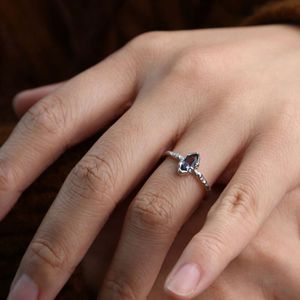 Chris April 925 Sterling Bạc Rhodium mạ Aquamarine Zirconia Solitaire đính hôn Nhẫn cưới - Product Image 3