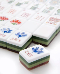 Tuiles <span class=keywords><strong>de</strong></span> mahjong en acrylique Tesnitech personnalisées <span class=keywords><strong>de</strong></span> luxe à 4 couches, 160 pièces |   <span class=keywords><strong>Jeu</strong></span> <span class=keywords><strong>de</strong></span> Mahjong américain gravé en écaille <span class=keywords><strong>de</strong></span> tortue verte et bleue, modèle Hunan G01 - Product Image 6