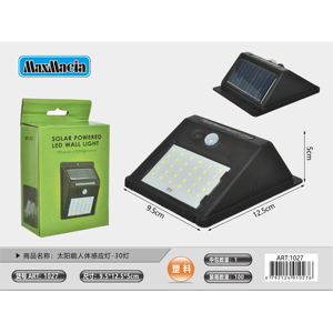 30 LED ad energia solare sensore di movimento luce da parete per giardino illuminazione esterna caldo bianco CCT IP54 PC materiale corpo della lampada - Product Image 1