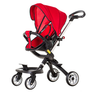 Andador de bebé de visión alta de cuatro ruedas con toldo, doble freno, plegable, portátil, <span class=keywords><strong>carrito</strong></span> plegable con paraguas - Product Image 2