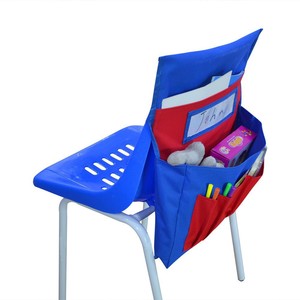 Bolsa para Respaldo de Silla de Aula Azul y Roja con Almacenamiento para Libros y Material Escolar - Product Image 1