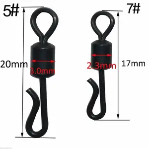 Rolling Quick Change Swivels With Solid Ring Carp Fishing Rigs Long Body Q-shaped Swing Snap Connector