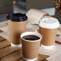 King Garden Offre Spéciale Biodégradable Double Paroi Enduit Papier Gobelets Jetables Couvercles Impression Flexographique pour Café Thé Boisson