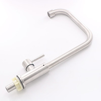 Robinet de cuisine moderne en acier inoxydable à bec pivotant pour eau froide, prix direct usine, robinet de cuisine à poser sur le plan de travail