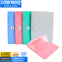Carpeta de archivos al por mayor suministros de papelería de oficina Almacenamiento de cuentas de mano de plástico duradero carpeta de archivos de 6 bolsillos