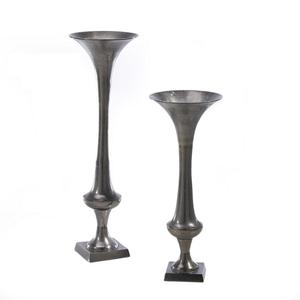 Centros de mesa de boda de lujo jarrón urna antiguo Metal negro decorativo jarrones altos de trompeta para decoración de suelo Nórdico - Product Image 1