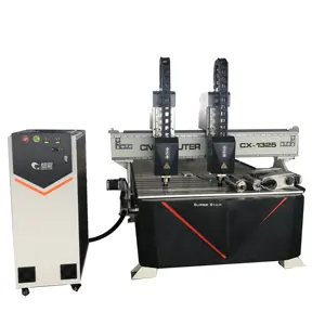 DSP controlled 2 spindles wood carving CE machine double head cnc router for woodworking
