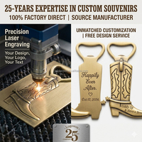 Vente en gros uniquement - Cadeaux de mariage rustiques personnalisés - Ouvre-bouteille en alliage de zinc en forme de botte de cowboy - Gravure personnalisée - Écologique - Sans nickel