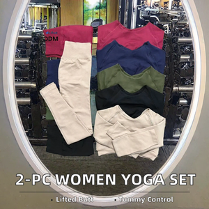 Conjunto Deportivo de 2 Piezas para Mujer, Sujetador Deportivo Asimétrico, Leggings Resistentes al Agua con Control de Abdomen y Efecto Levanta Glúteos, para Yoga, Gimnasio, Fitness y Entrenamiento - Product Image 2