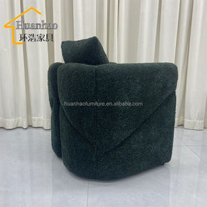 Fauteuil rembourré de luxe pour hôtel, vente en gros, mobilier moderne pour salon, canapé individuel, fauteuil de loisirs en velours et acier inoxydable - Product Image 6