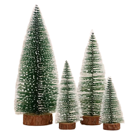 Mini arbre de Noël à aiguilles de pin blanc de haute qualité support en métal sur pied écologique pour la décoration de bureau