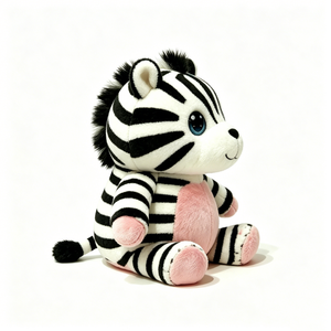 Silueta de cebra compacta y redondeada personalizada, con pequeña punta de cola negra a rayas. - Product Image 3