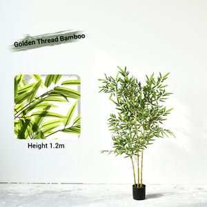 أشجار الخيزران الاصطناعية الصغيرة مع وعاء بما في ذلك جنوب هولي الذهبي الأرجواني الأخضر أصناف زخارف بلاستيكية في الهواء الطلق - Product Image 4