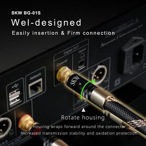SKW Audiophiles de alta calidad Subwoofer Lock 24K <span class=keywords><strong>Cable</strong></span> RCA chapado en oro Monitor de altavoces de protección múltiple de cobre de pureza ultraalta - Product Image 4
