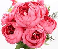 Kualitas tinggi 13-kelopak bunga peony buatan simulasi gaya Eropa untuk alat peraga pernikahan dekorasi ruangan di musim semi