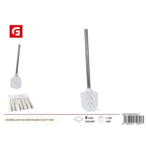 Scopino wc in acciaio legno bianco 34.5*7.5CM-prodotti per la pulizia