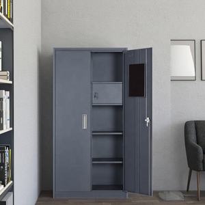 Moderner 2-türiger Kleiderschrank aus Stahl mit Spiegel, Maßgefertigtes Design für das Schlafzimmer, Metallschrank - Product Image 5