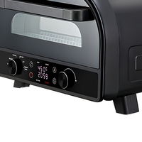 Four à pizza électrique professionnel de comptoir 2400W, pierre à pizza chauffée des deux côtés à 450 degrés pour usage domestique intérieur, fonction cuisson