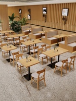 Combinaison Table et Chaises en Bois Massif pour Restaurant Français, Banquette Murale de Restaurant Commercial, Personnalisation