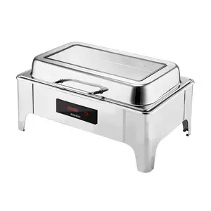 Professional Electric Stainless Steel Hotel Chafing Dish Catering Equipment 9L Buffet Chafer Set Food Warmer
